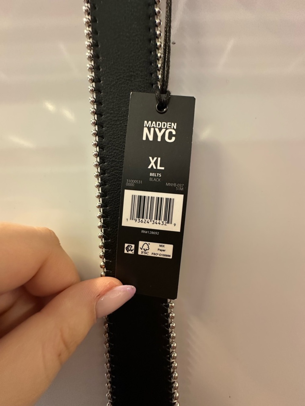 Madden NYC Black Women’s Chain-Trim Belt - XL